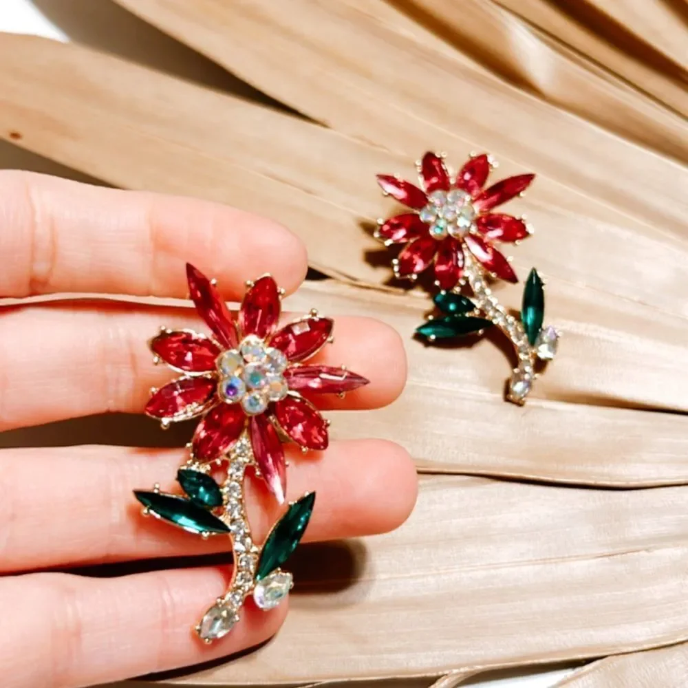 bohemian flower stud earrings A268_2